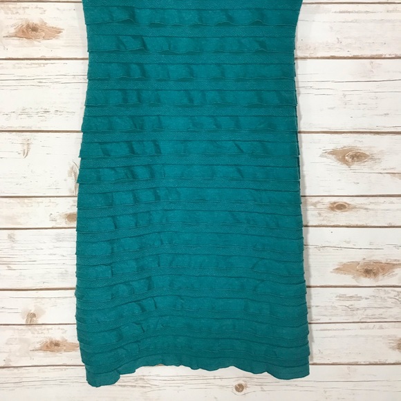 NWT TEAL RUFFLE DRESS SIZE MEDIUM - Picture 3 of 8
